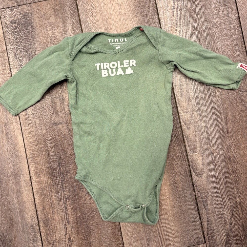 Tirol Kids One-Piece Long Sleeve Bodysuit in Green
